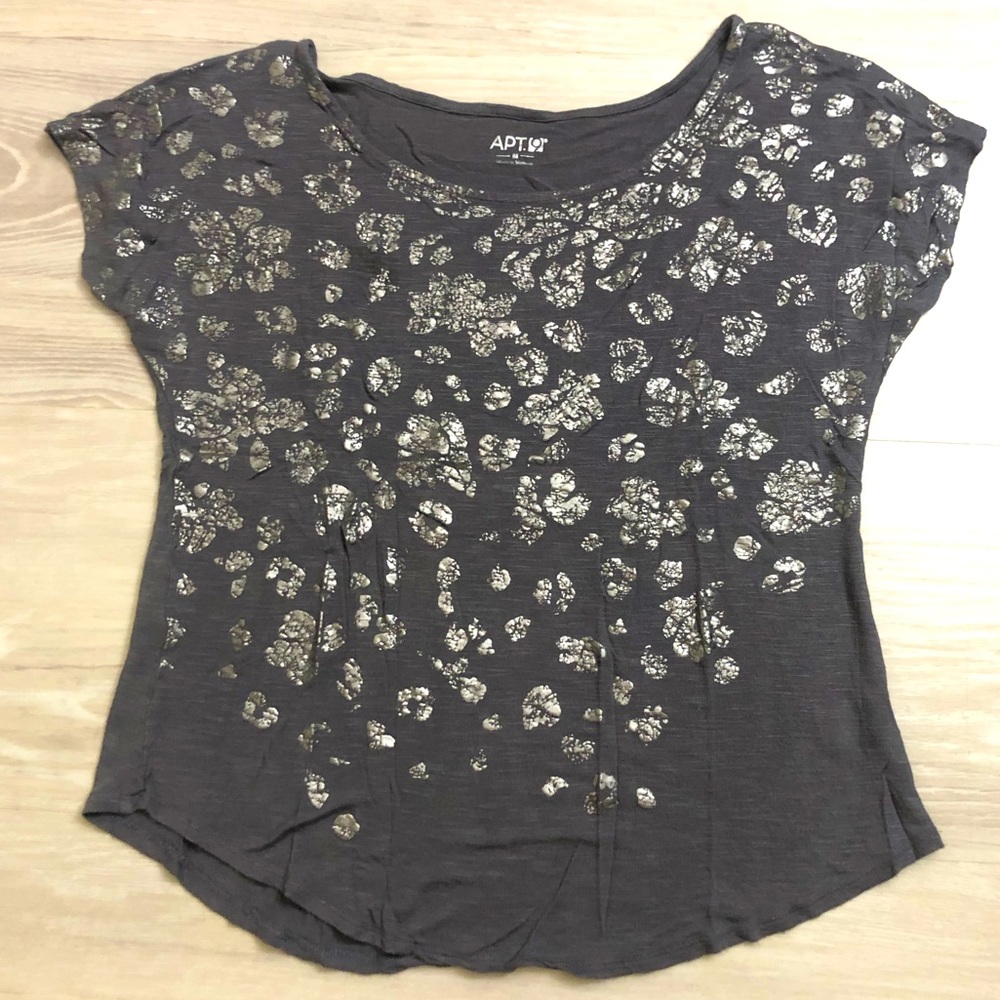 Apt 9 Gray Blouse with Speckled Pattern Size Medium